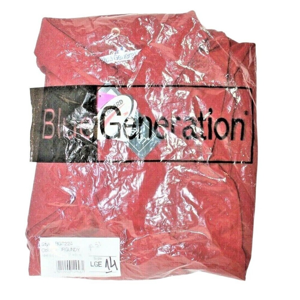 Blue Generation Polo Burgundy Snag Resistant Men's Large NWT